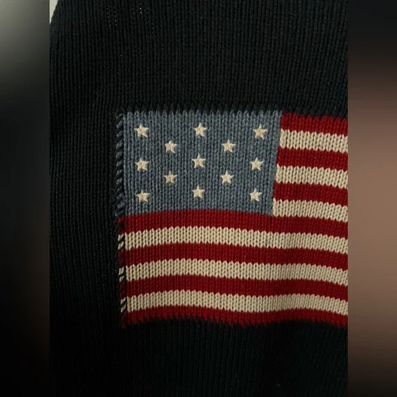 Ralph Lauren Women’s Collection Navy Cashmere Flag Sweater - Picture 4 of 5